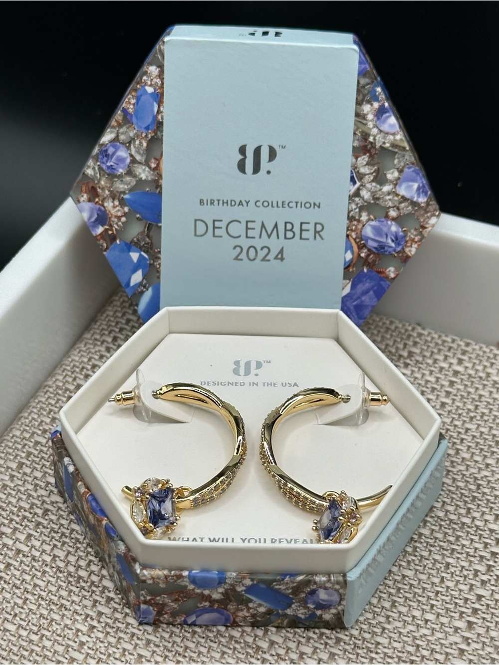 “She’s a Ten” Hoop Earrings, NWT, gold plating, RBP8497